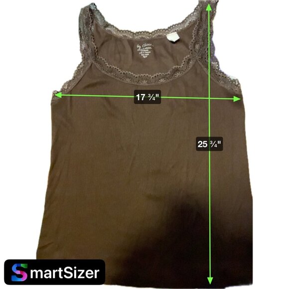 Chico's Brown Ribbed Lacy Detail Scoop Neck Pullover Tank Top Sz L - Picture 6 of 8